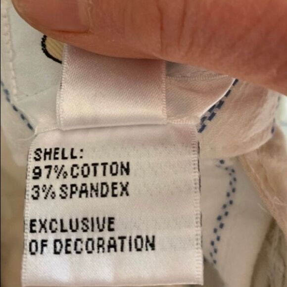 Talbots white/narrow blue stripes capris, size 6 - Picture 10 of 10